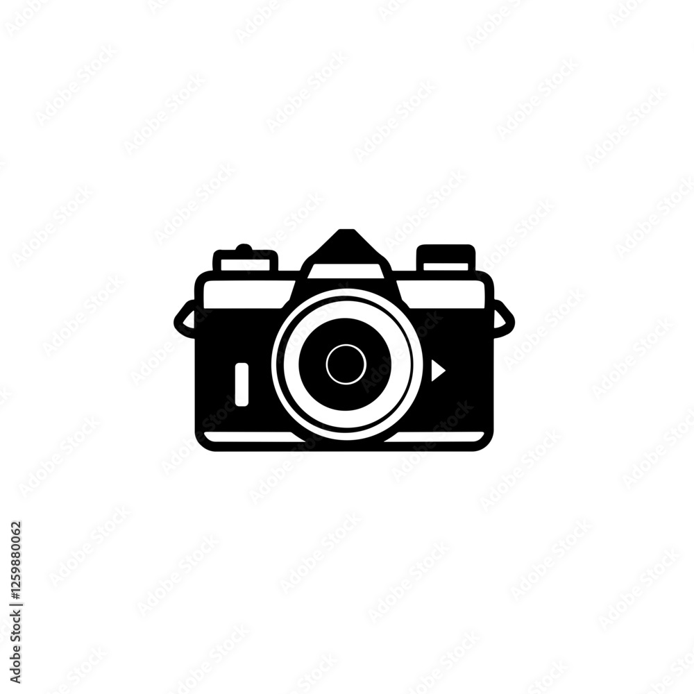 Simple black Camera flat Icon Photography Symbol Simple black Camera flat Icon Photography Symbol