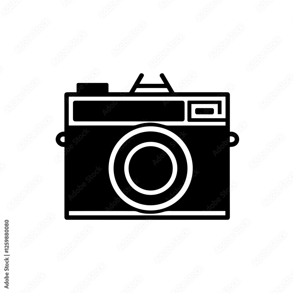 Simple black Camera flat Icon Photography Symbol Simple black Camera flat Icon Photography Symbol