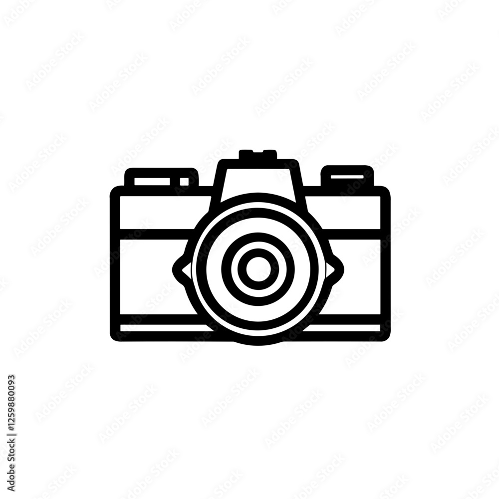 Simple black Camera flat Icon Photography Symbol Simple black Camera flat Icon Photography Symbol