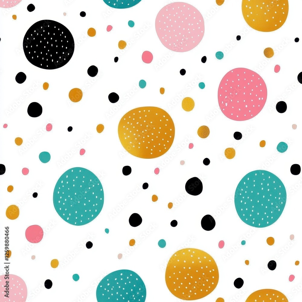 Abstract Colorful Circle Pattern with Gold Accents Abstract Colorful Circle Pattern with Gold Accents