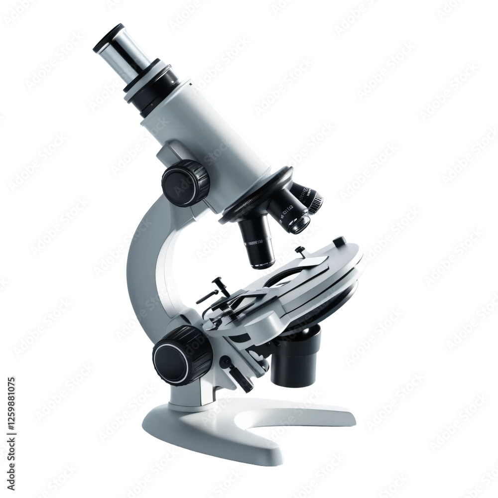 Microscope isolated on transparent background Microscope isolated on transparent background