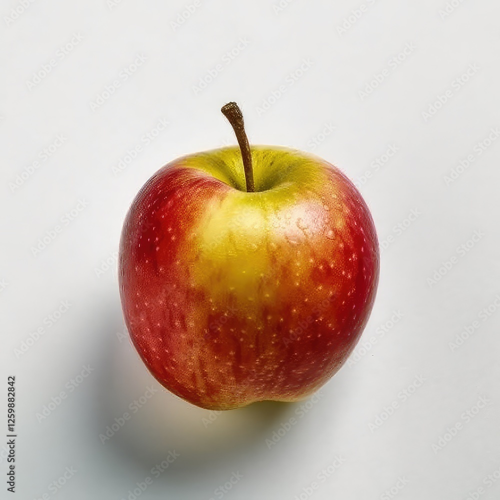 A Single Red and Yellow Apple on a White Background: A Delicious and Healthy Fruit A Single Red and Yellow Apple on a White Background: A Delicious and Healthy Fruit