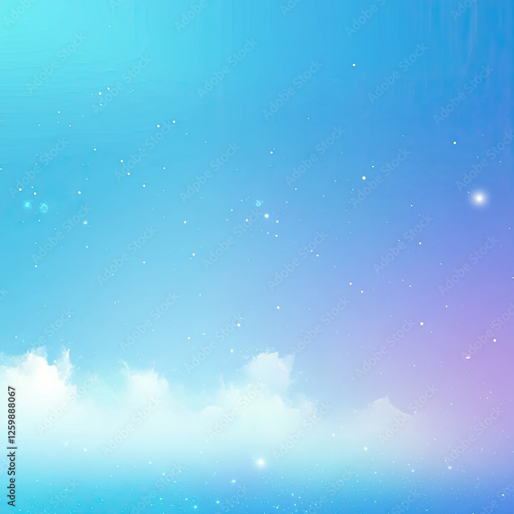 Fototapeta premium Aesthetic clear blue sky. Summer season blue pastel vertical vector banner. Blurred sky gradient background.