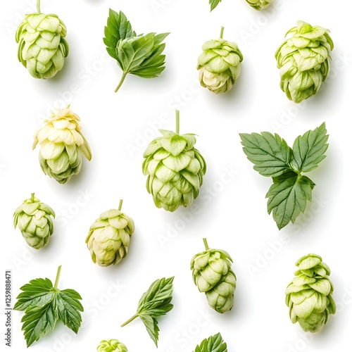 Close up Shots of Fresh Green Hops for Craft Beer Brewing photo