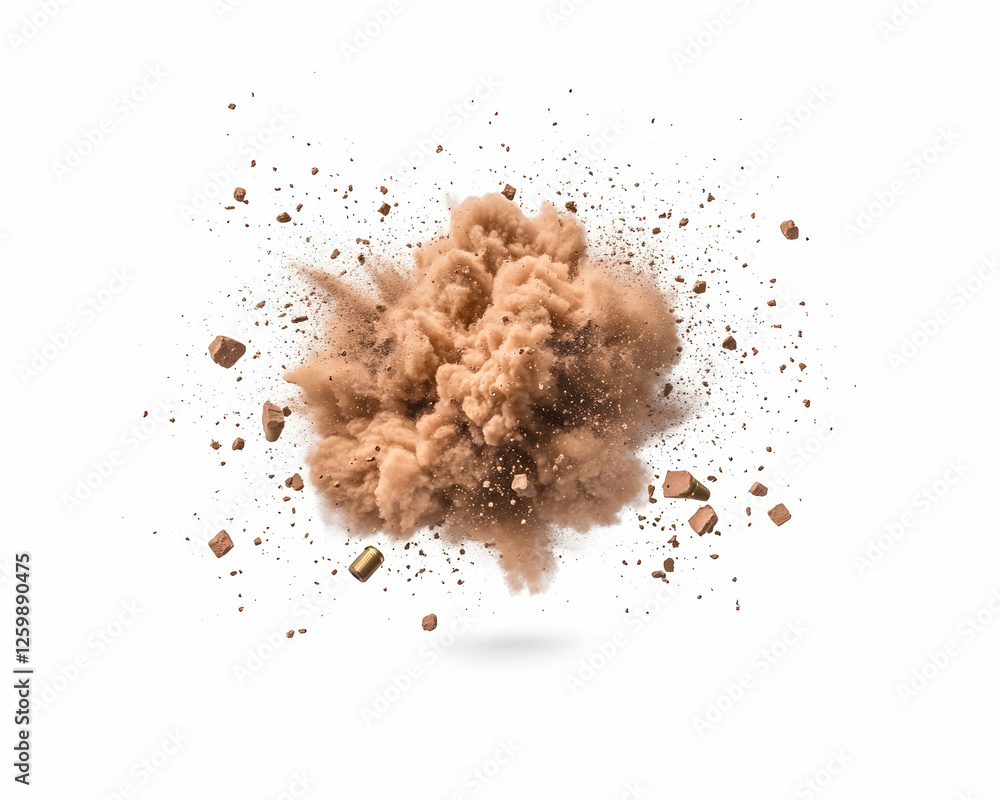 Powder Explosion Isolated on White Powder Explosion Isolated on White
