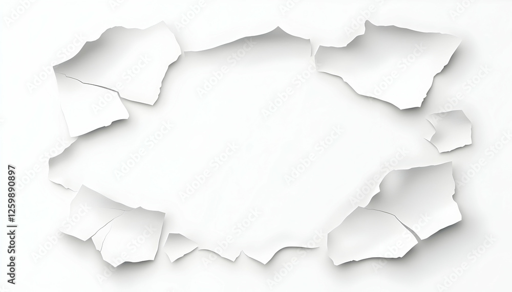 Ripped paper frame, empty space for text or design Ripped paper frame, empty space for text or design