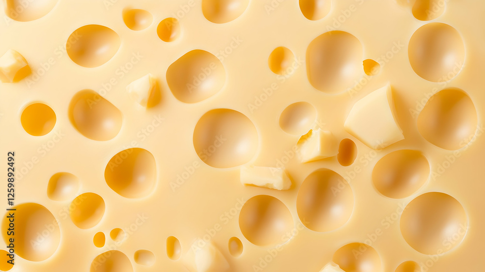 Swiss Cheese Close up texture of cheese with holes and pieces, food photography Swiss Cheese Close up texture of cheese with holes and pieces, food photography