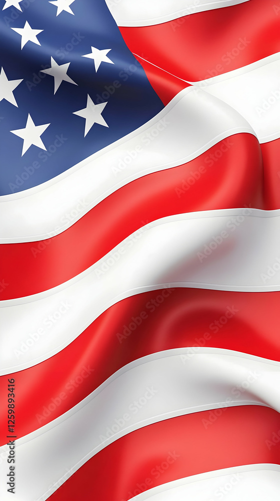 Fototapeta premium Waving American flag ideal for national holiday, patriotism, and government usage