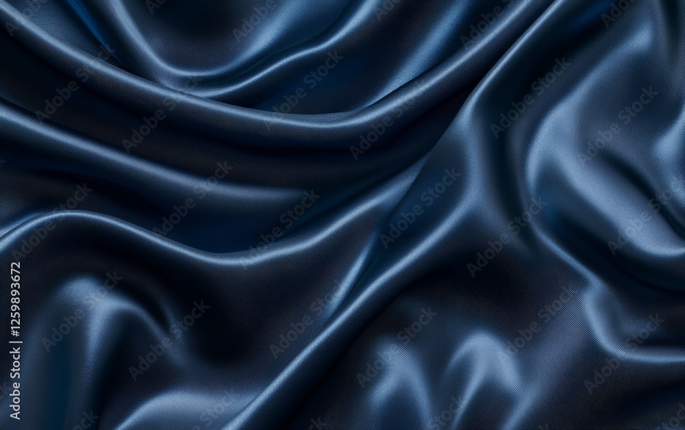 Draped dark navy blue silk fabric texture Draped dark navy blue silk fabric texture