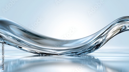  a wave of water on a blue background, creating a mesmerizing effect The water droplet is in the center of the image, with the blue background providing a stark con