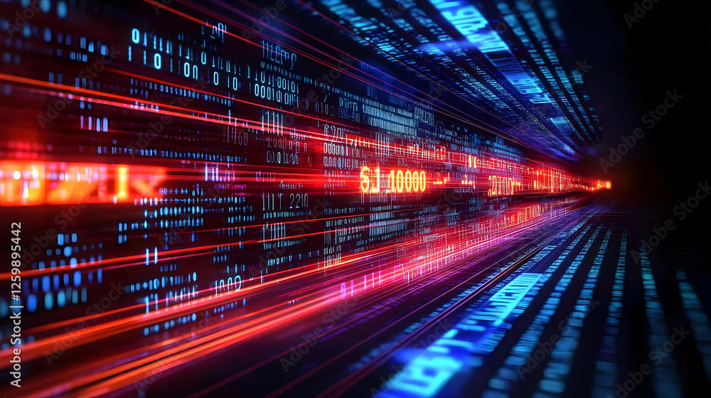 Data stream, digital flow, futuristic technology, speed, network Data stream, digital flow, futuristic technology, speed, network