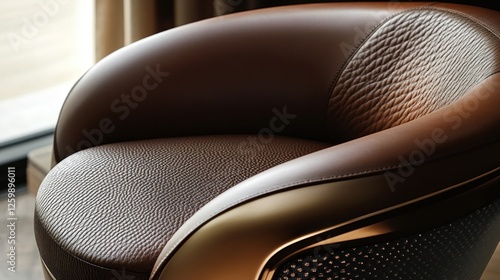 Luxurious Brown Leather Armchair: A Masterpiece of Design and Craftsmanship