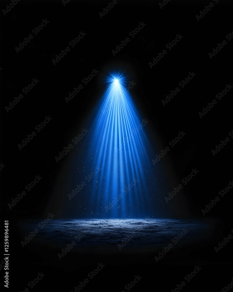 Blue spotlight shines on textured floor in a dark room, great for presentations Blue spotlight shines on textured floor in a dark room, great for presentations
