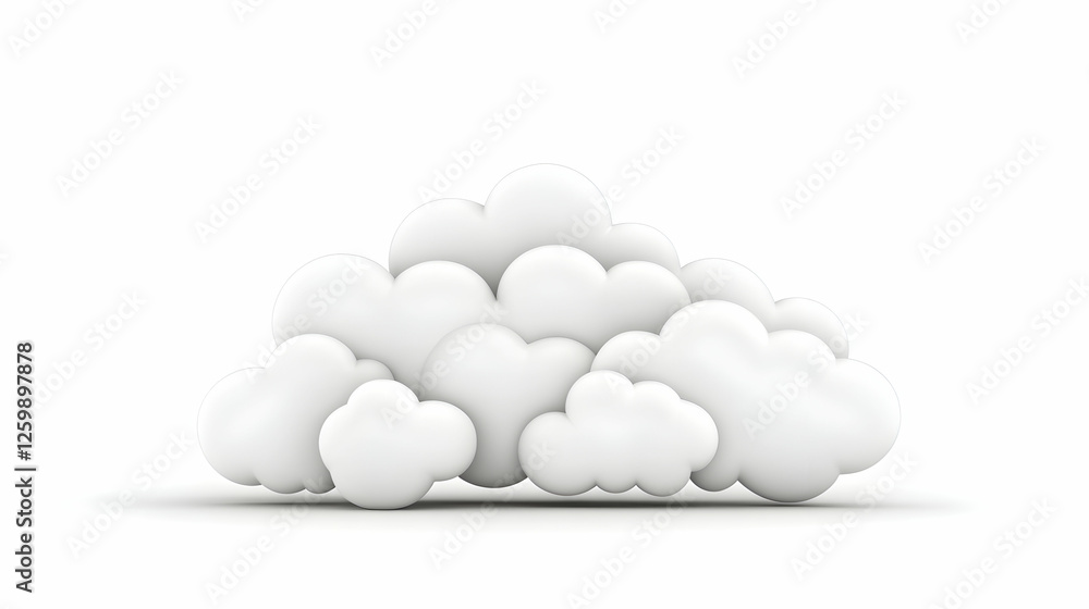 Cloud shape on white, symbolising weather, technology or ideas. For design and illustration Cloud shape on white, symbolising weather, technology or ideas. For design and illustration
