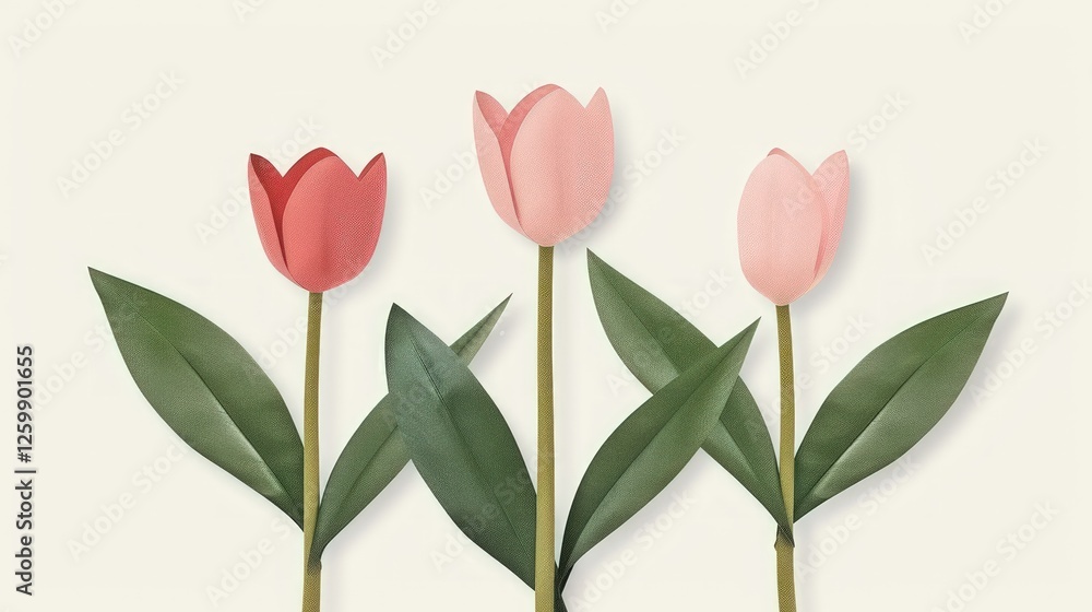 Obraz premium Three Elegant Tulips: A Pastel Dream