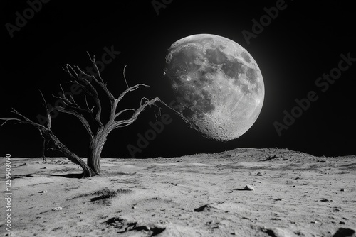 Lunar Desert Tree Night Moon photo