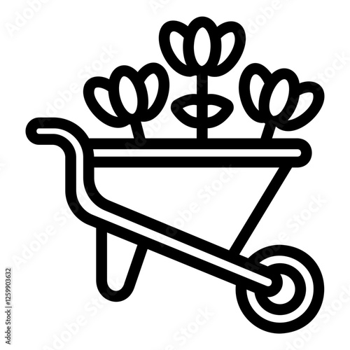 wheelbarrow Line Icon