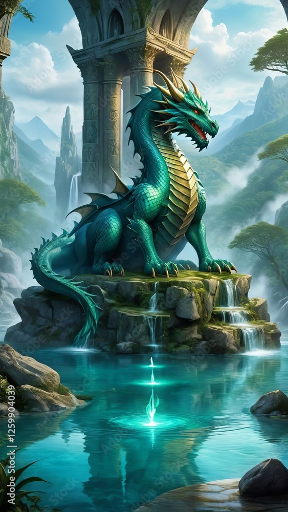 Fototapeta premium Ancient Guardian Dragon