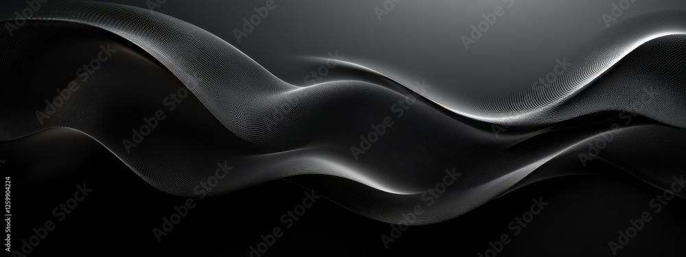Fototapeta premium Contemporary black background with abstract elements for design, featuring white space in the center for text. Ideal for modern banners and abstract wallpapers.