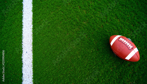Top down view of american football with copy space - texture