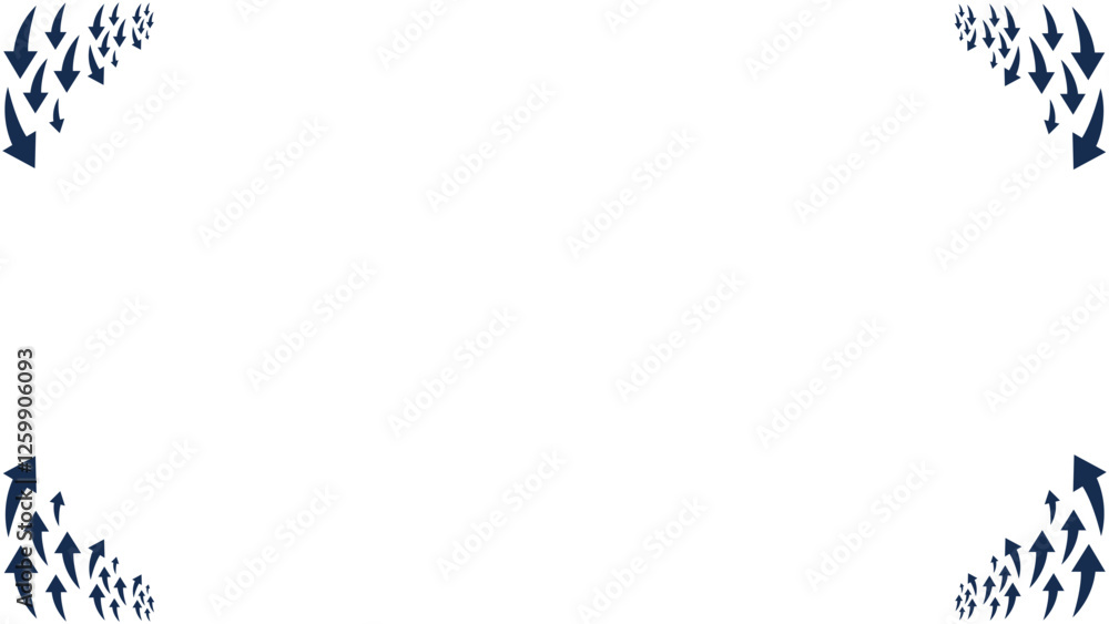 Obraz premium Rounded Dark Blue Arrows on White Background – Abstract Corner Vector Design