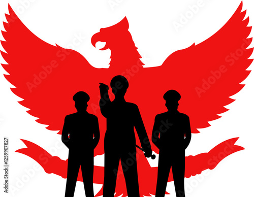 Pancasila Monument Silhouette