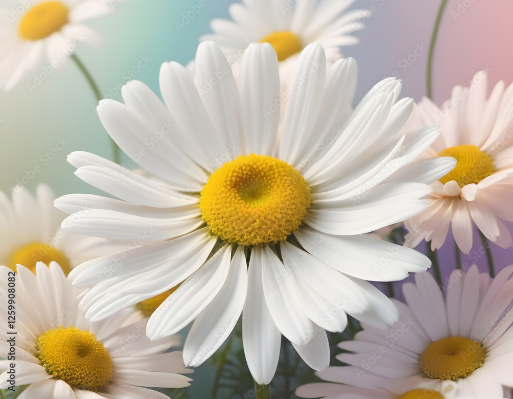 Fototapeta premium daisies on color background