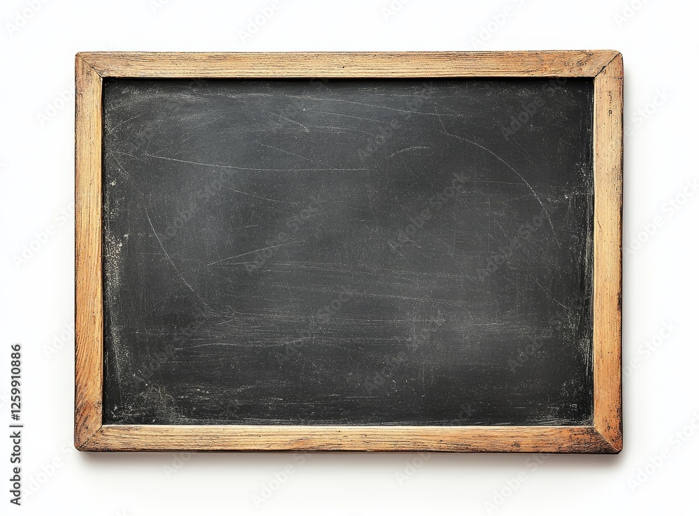 Antique School Slate on White Background Antique School Slate on White Background