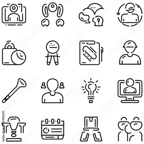 training and workshop line icons collection. thin outline icons pack. ui icon collection. set of line web pictogram with white background