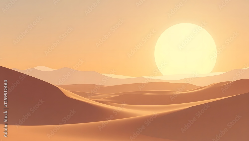 Minimalist Desert Landscape at Sunset Minimalist Desert Landscape at Sunset