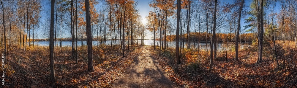 Fototapeta premium Autumn Trail by Lakeside