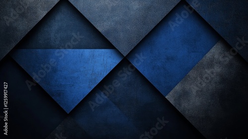 Wallpaper Mural Bold Blue lines and triangles on a dark background. Geometric design for banner template with white space in the center for text. Modern minimalist wallpaper with copy space. Torontodigital.ca