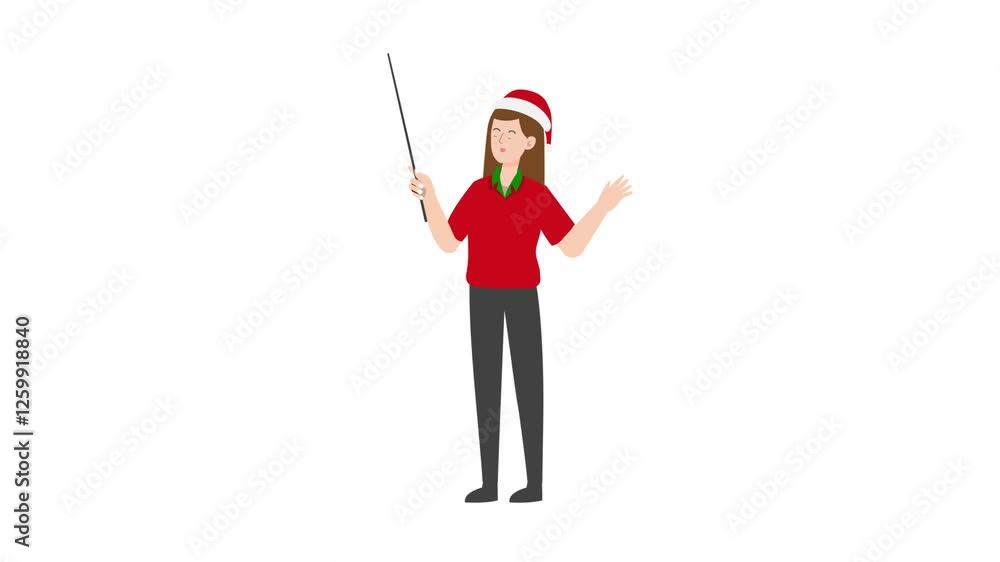 Secretary Holding stick speaking cartoon animation. Secretary Holding stick speaking cartoon animation.