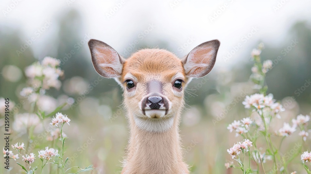 Portrait of a fawn in a meadow Portrait of a fawn in a meadow