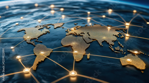 global network visualizing cross border payments with connections