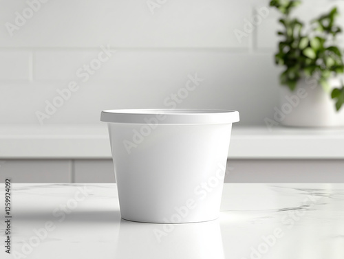 Professional close-up of a yogurt cup mockup for content creators and advertisers. photo