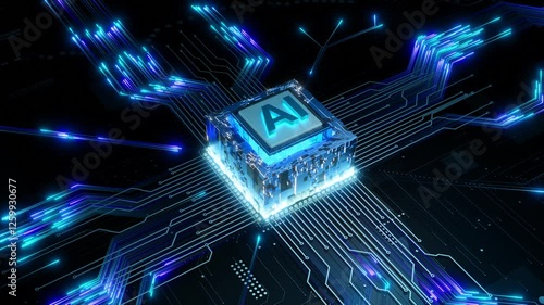AI Chipset Data Futuristic Flow Loop