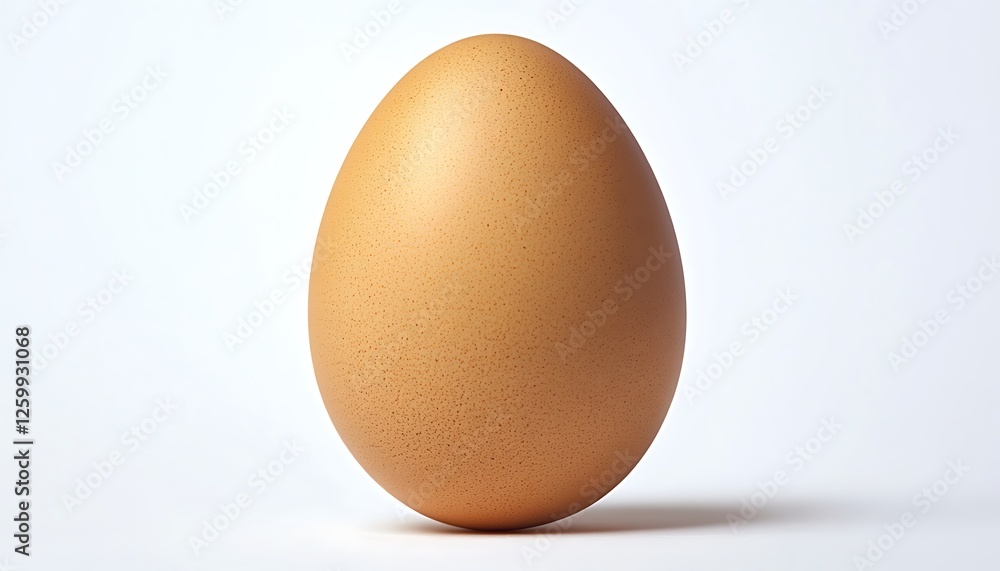 A single brown egg with a matte texture and slight shadow, isolated on a white background. A single brown egg with a matte texture and slight shadow, isolated on a white background.