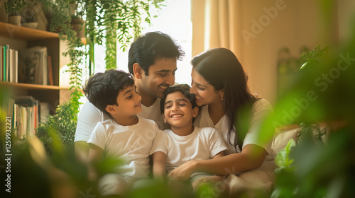 Happy Family Bonding at Home – Warm and Loving Moment