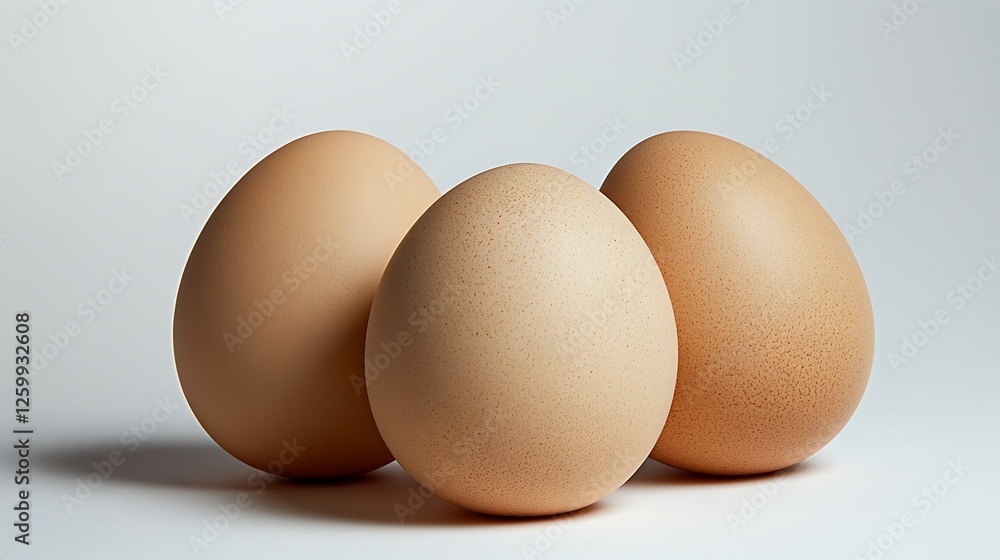 A perfectly round egg with a glossy surface, isolated on a white background. A perfectly round egg with a glossy surface, isolated on a white background.
