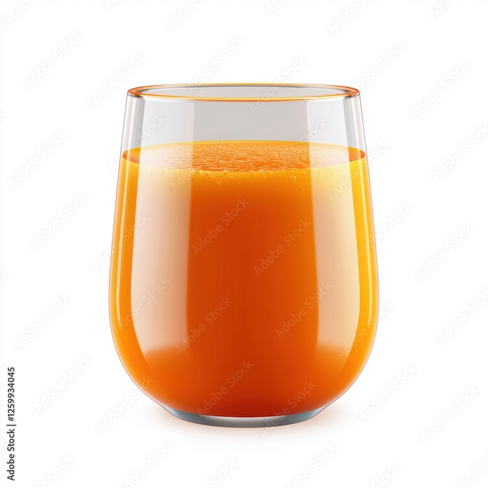 Fresh Carrot Juice in a glass, isolated on white Fresh Carrot Juice in a glass, isolated on white