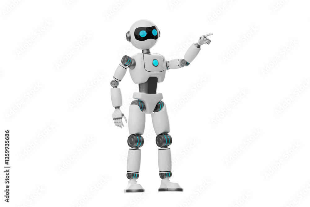 Robot pointing forward 3D Character Illustration. Robot pointing forward 3D Character Illustration.
