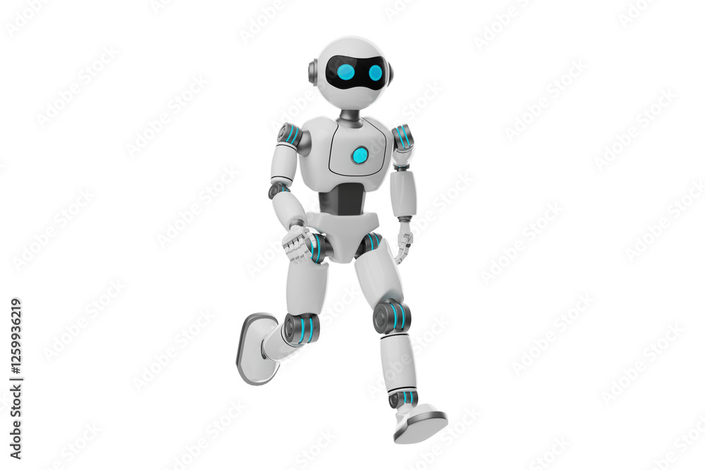 Robot is running 3D Character Illustration. Robot is running 3D Character Illustration.