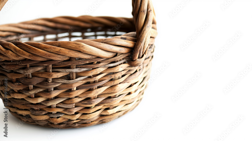 Obraz premium Craftsmanship details of a traditional Easter basket isolated for branding use.