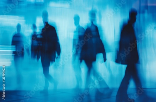 Blurred People Walking City Mall