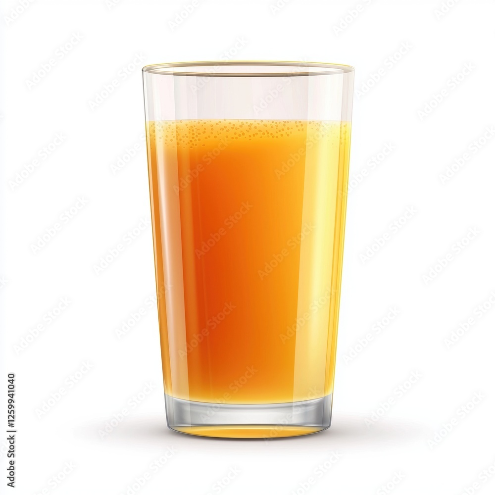 Fresh Carrot Juice in a glass, isolated on white Fresh Carrot Juice in a glass, isolated on white
