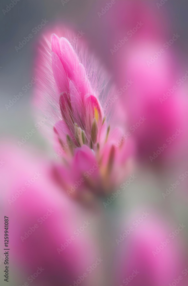 A dreamy macro shot of a soft pink flower bud, perfect for adding a touch of serenity and beauty. A dreamy macro shot of a soft pink flower bud, perfect for adding a touch of serenity and beauty.