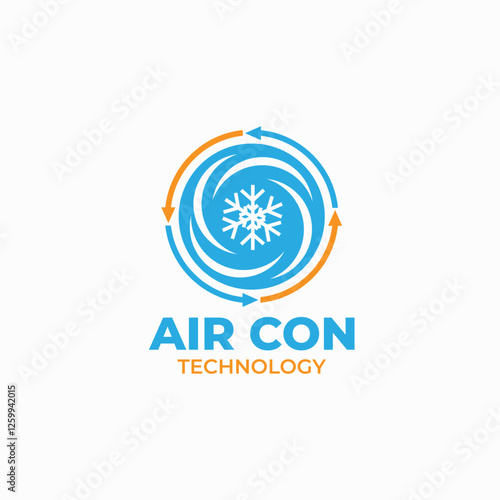 Snowflake icon, Air Conditioner Logo design vector template