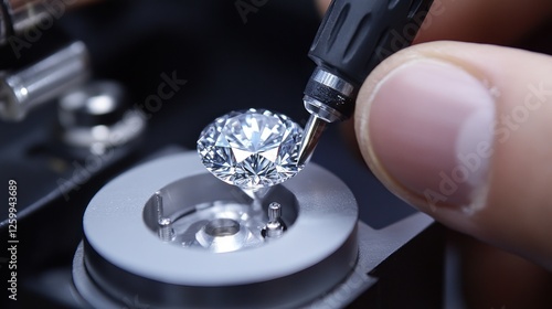Jeweler Examining Diamond Under Magnification