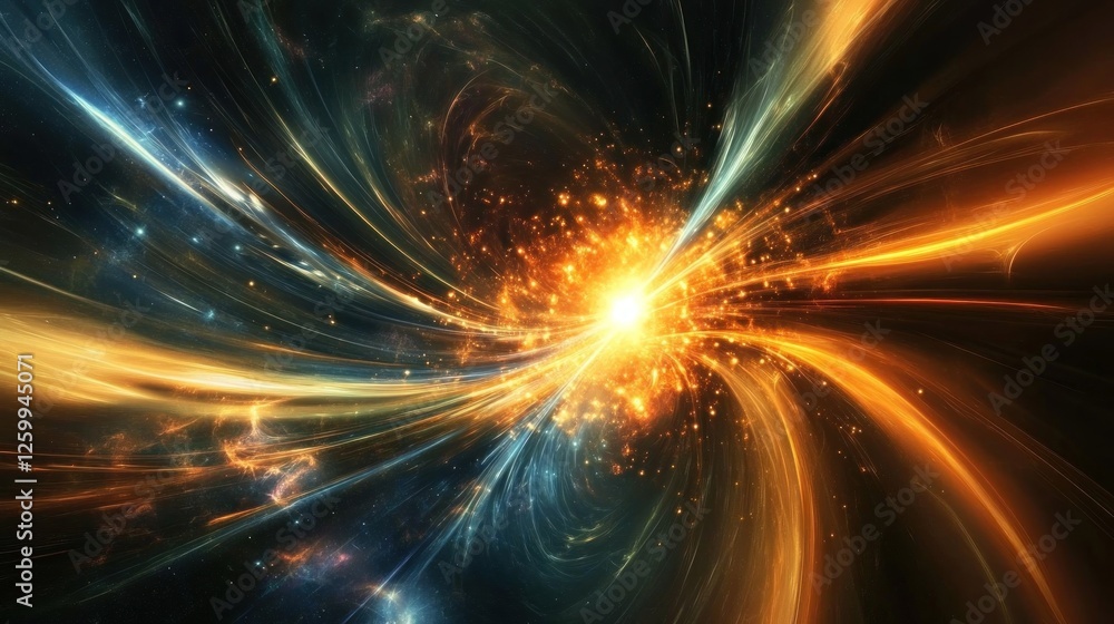 Naklejka premium Cosmic Explosion: A Burst of Celestial Energy